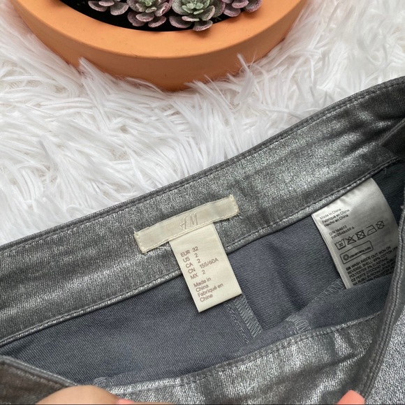 H&M Silver Super Skinny High Waisted Zip-Up Jeans - Picture 8 of 16